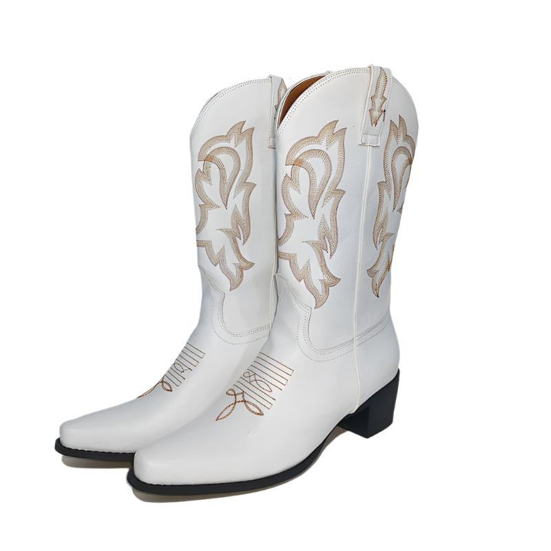Size 10.5 Women Mid Calf Wide Calf Cowgirl Boots Western Boots