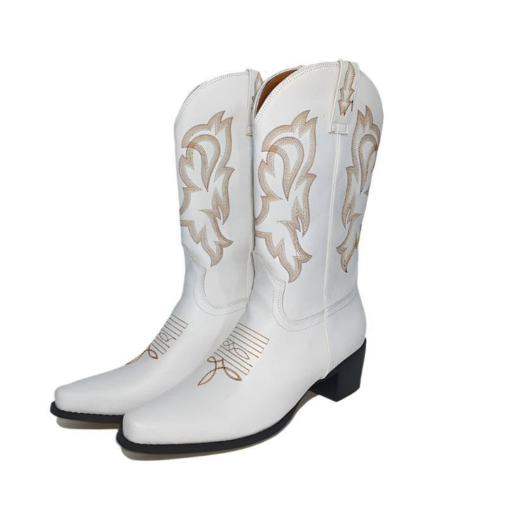 Size 10.5 Women Mid Calf Wide Calf Cowgirl Boots Western Boots