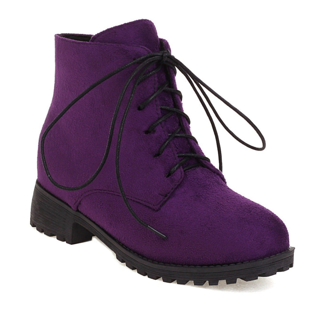 Size 12 faux suede low heels combat booties