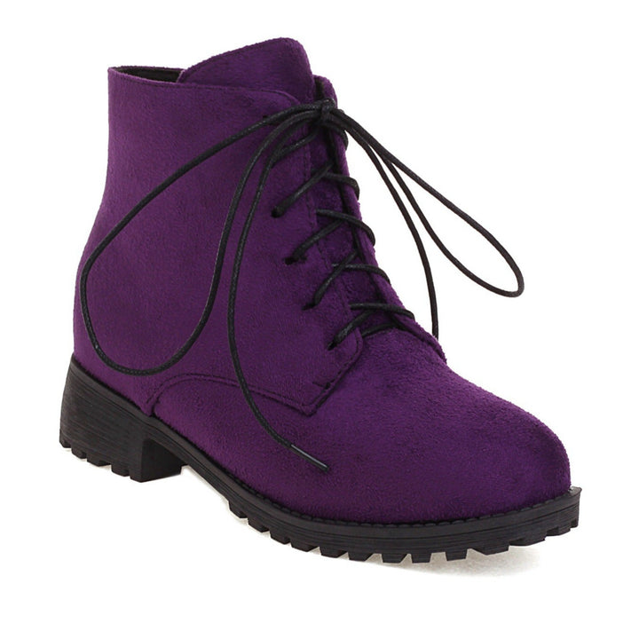 Size 12 faux suede low heels combat booties