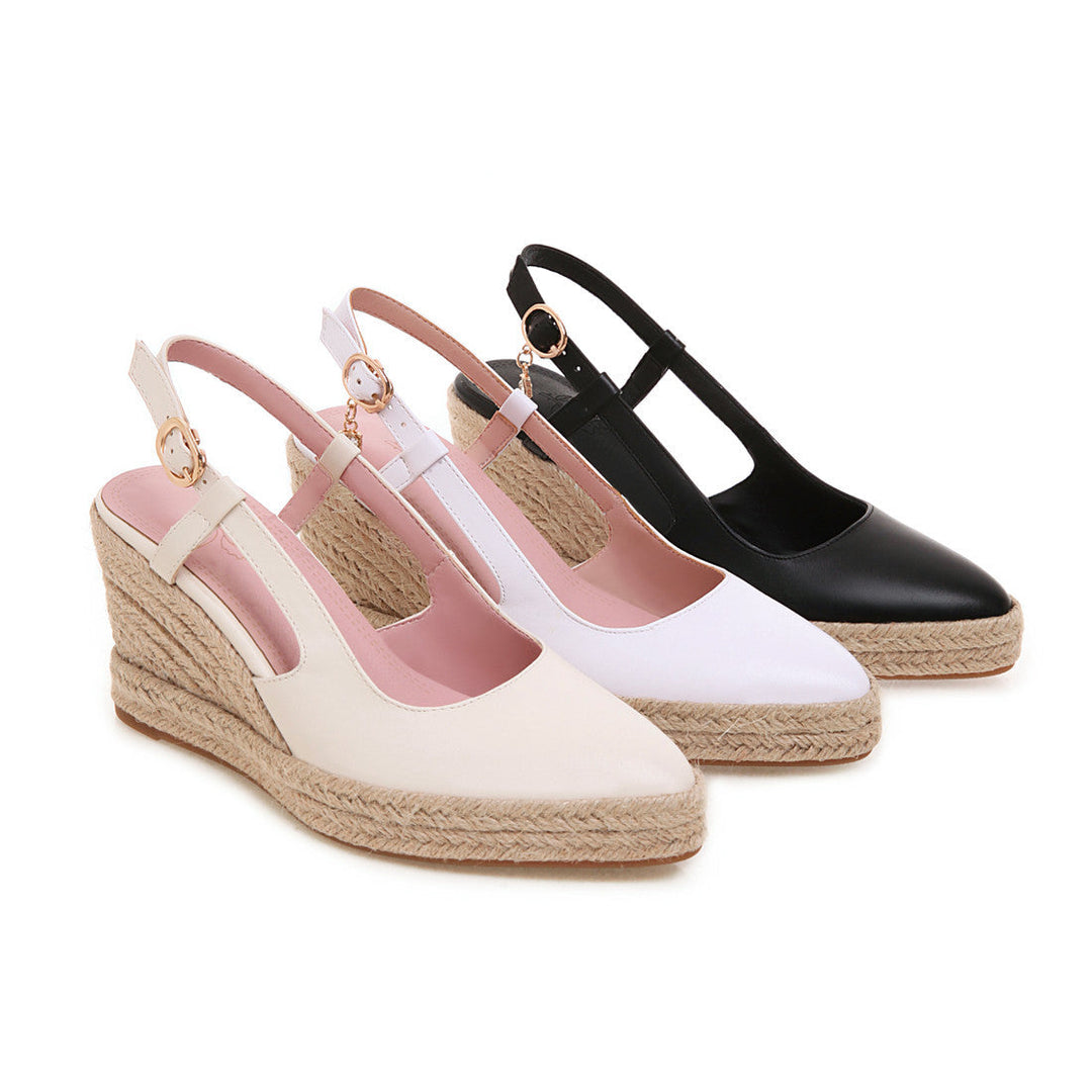 Size 11 espadrille wedge platform backstrap sandals