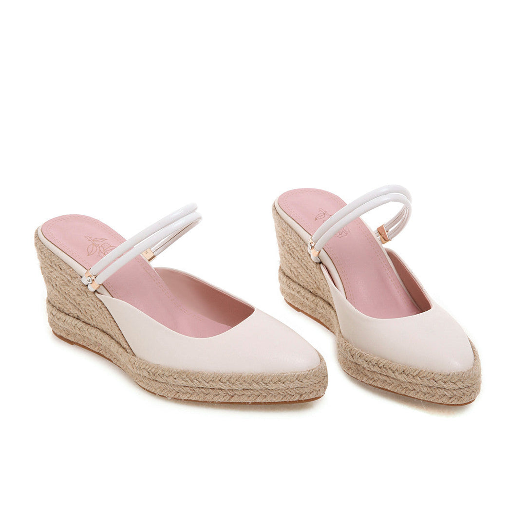 Size 11 espadrille wedge slides backless closed toe slip on espadrilles