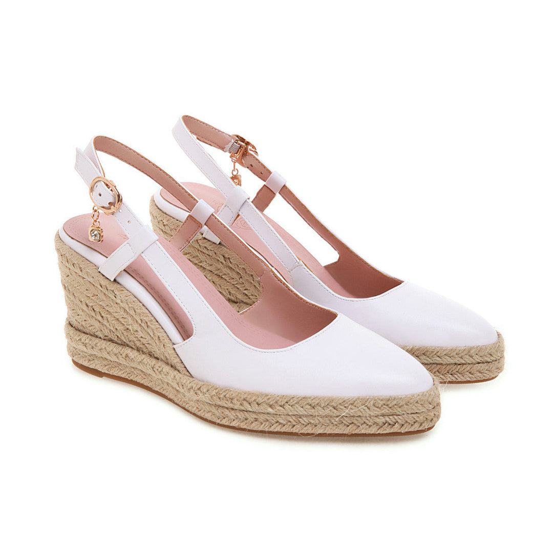 Size 11 espadrille wedge platform backstrap sandals