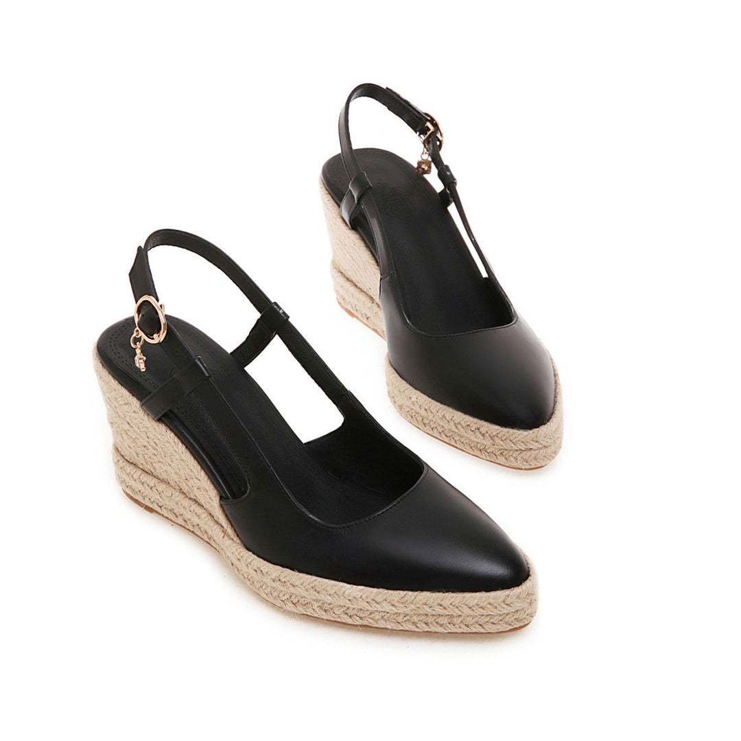 Size 11 espadrille wedge platform backstrap sandals