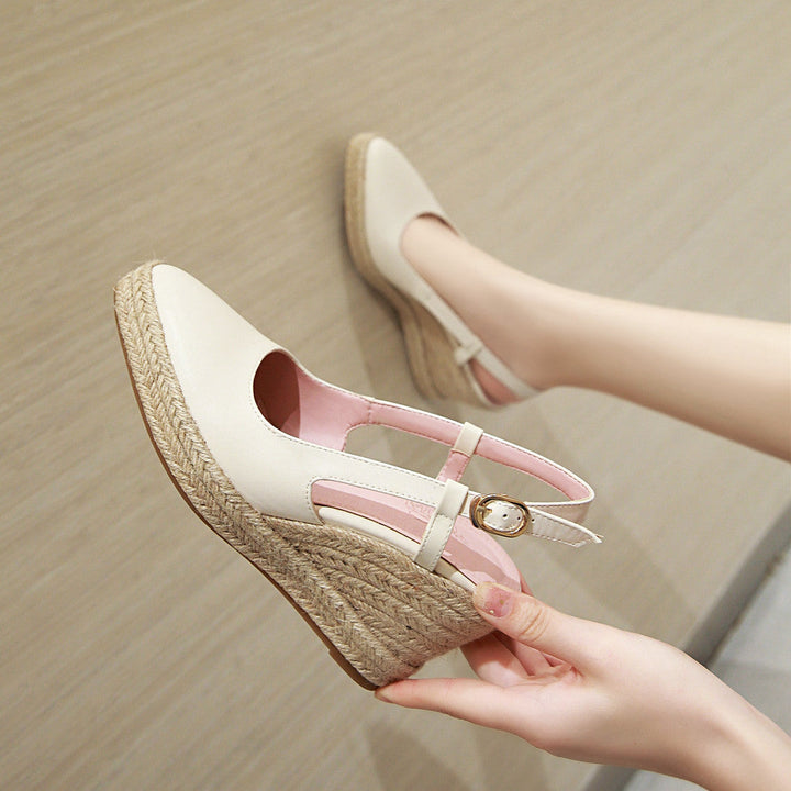 Size 11 espadrille wedge platform backstrap sandals
