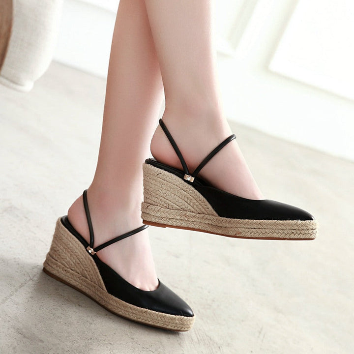 Size 11 espadrille wedge slides backless closed toe slip on espadrilles