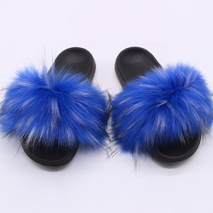 Size 11.5 women fluffy slippers indoors faux fur slippers