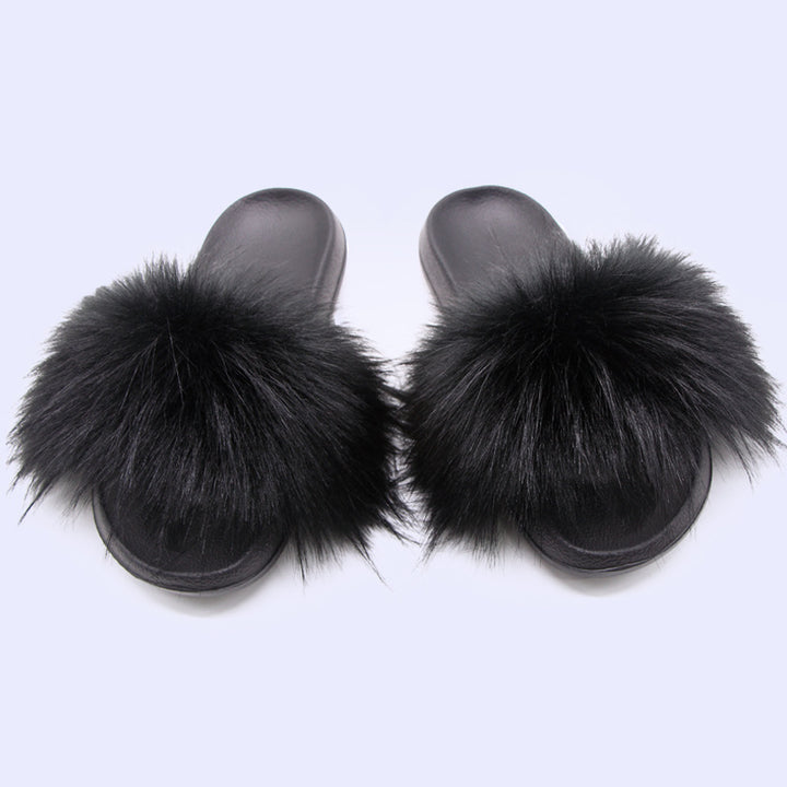 Size 11.5 women fluffy slippers indoors faux fur slippers