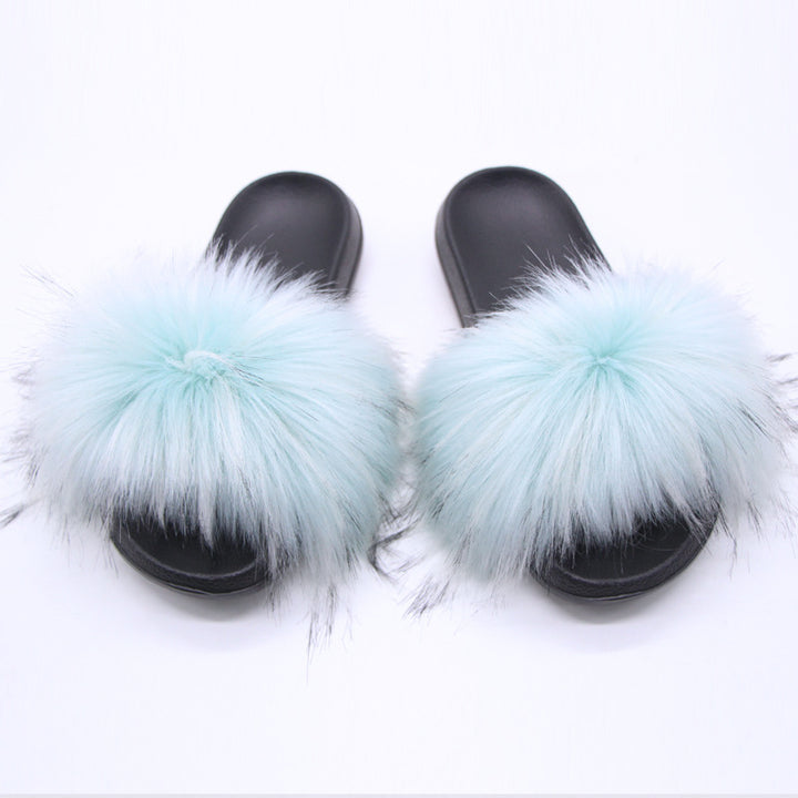 Size 11.5 women fluffy slippers indoors faux fur slippers