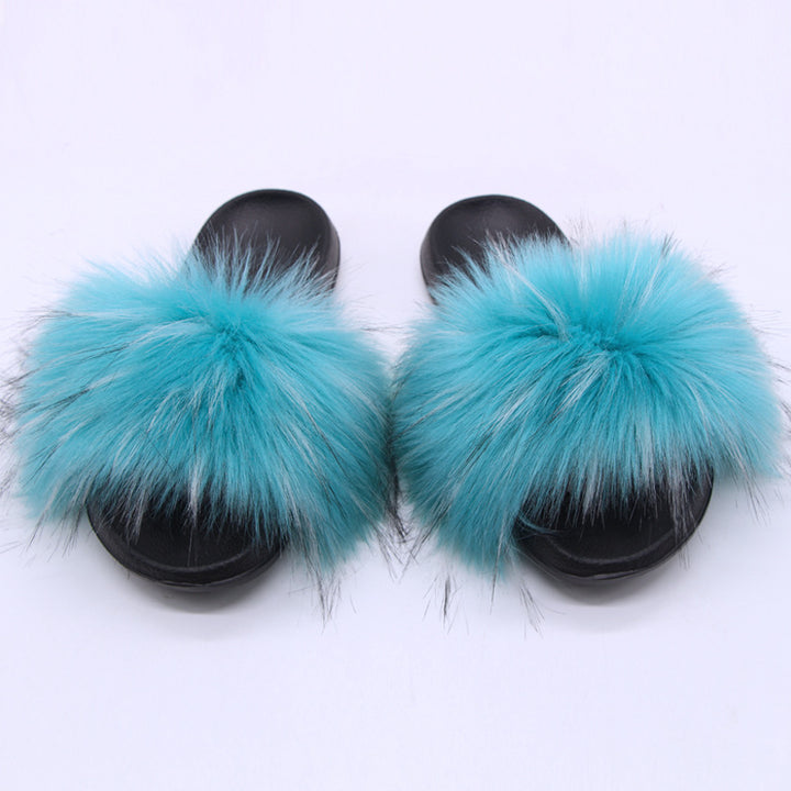 Size 11.5 women fluffy slippers indoors faux fur slippers