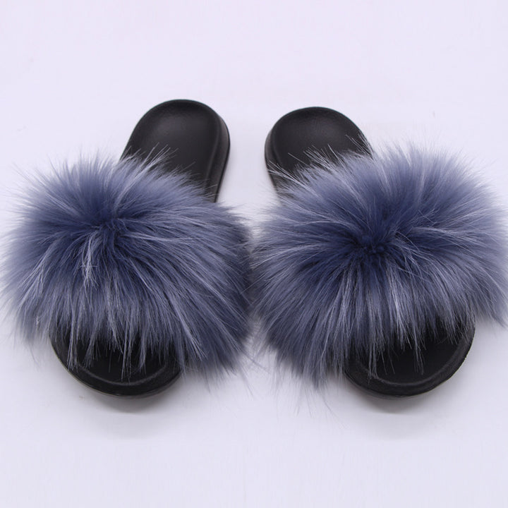 Size 11.5 women fluffy slippers indoors faux fur slippers