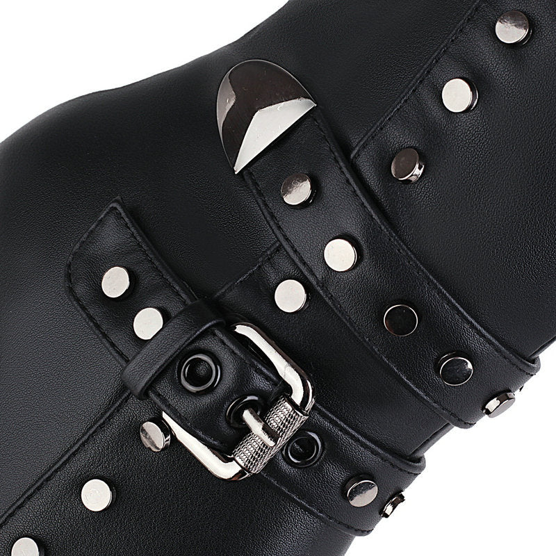 Size 11.5 rivets stiletto heels knee high boots