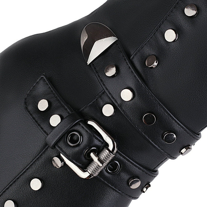 Size 11.5 rivets stiletto heels knee high boots