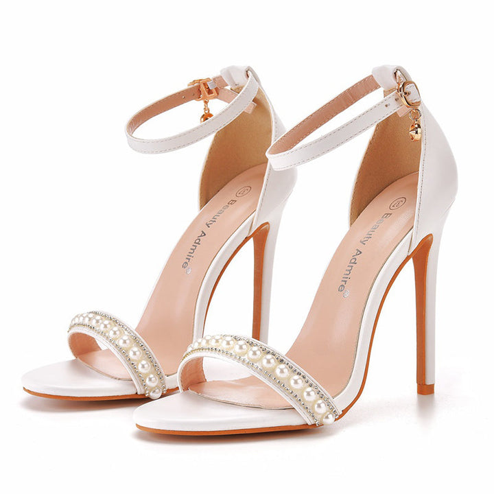 size 11.5 women wedding sandals ankle strap rhinestone sandals