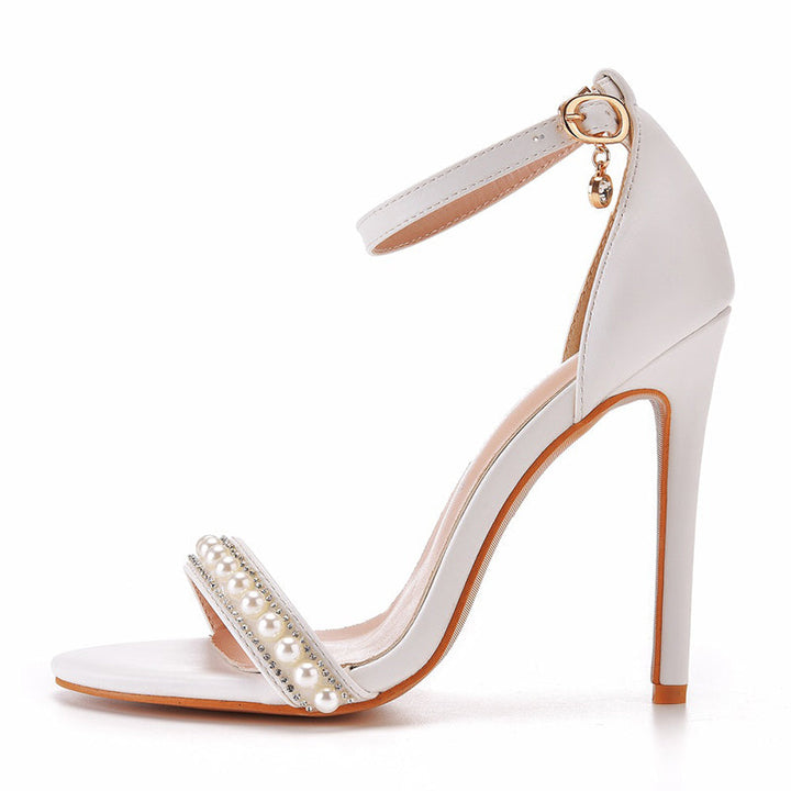 size 11.5 women wedding sandals ankle strap rhinestone sandals