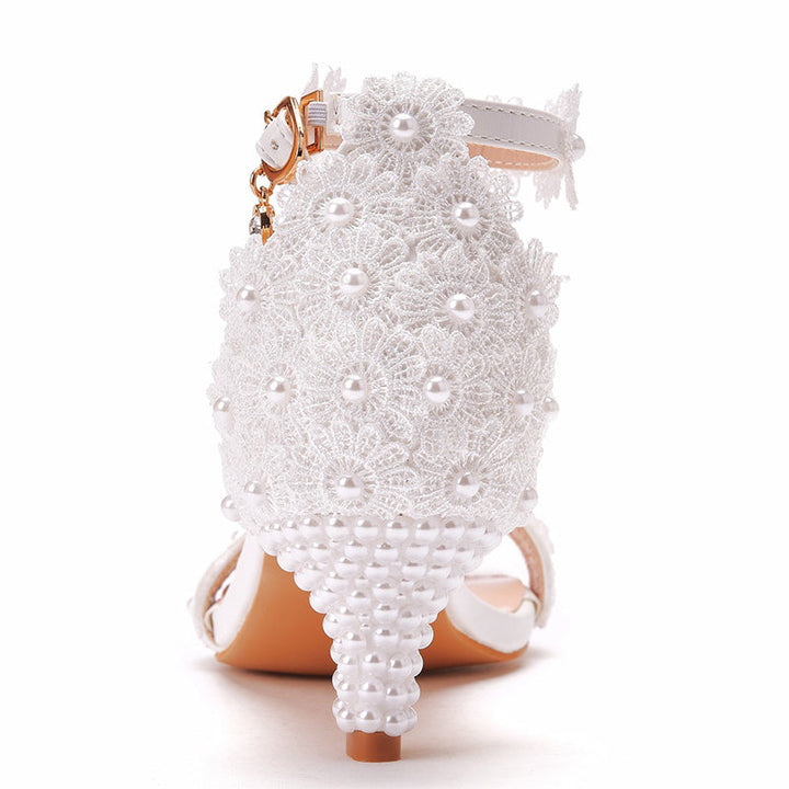 size 11.5 women wedding sandals lace flower rhinestone sandals