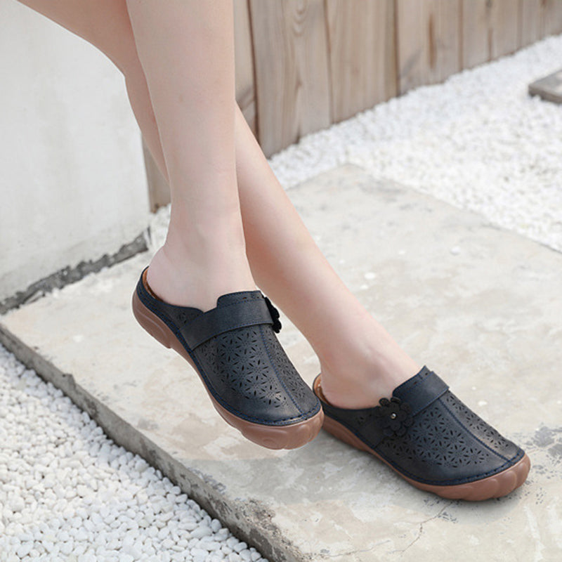 size 11 women slide sandals hollow flower closed toe sandals