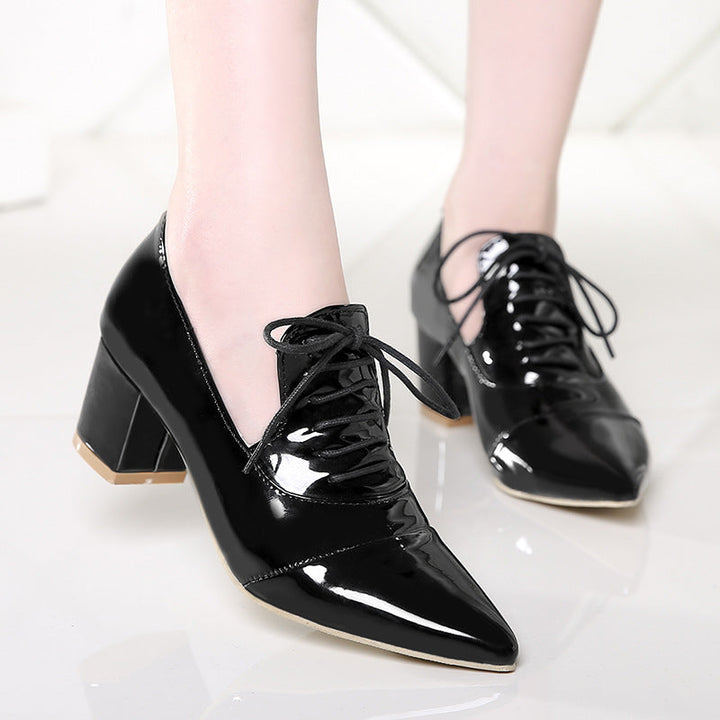 size 11.5 women heeled loafers patent leather pointed toe loafers