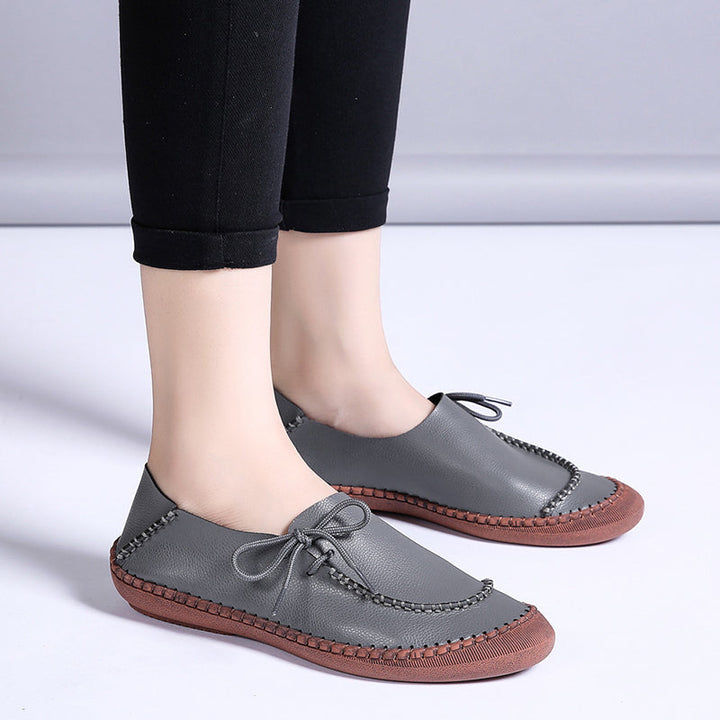 size 11.5 women loafers flat lace up stitching casual loafers