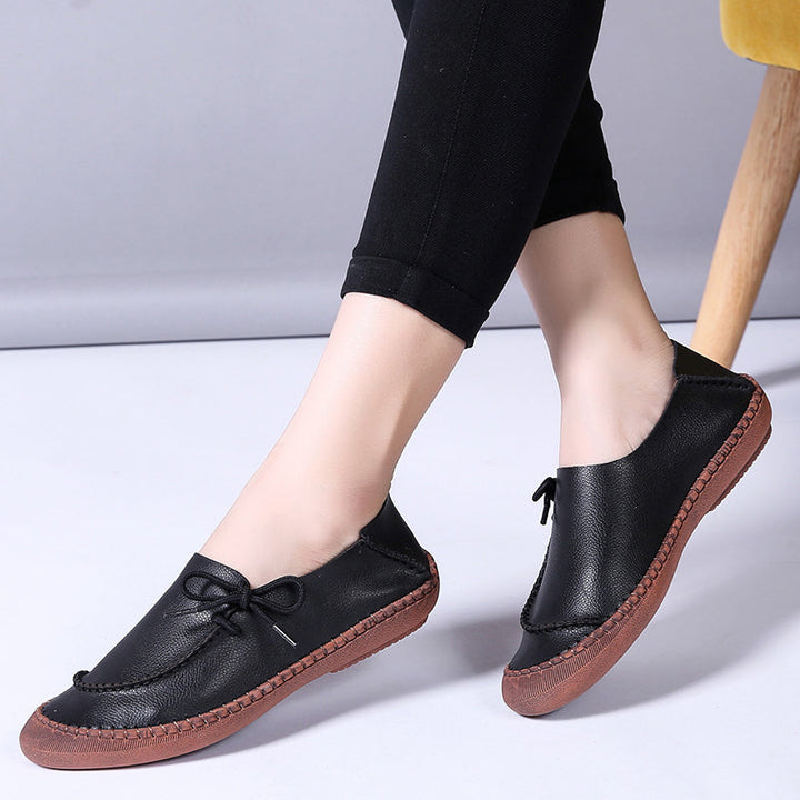 size 11.5 women loafers flat lace up stitching casual loafers