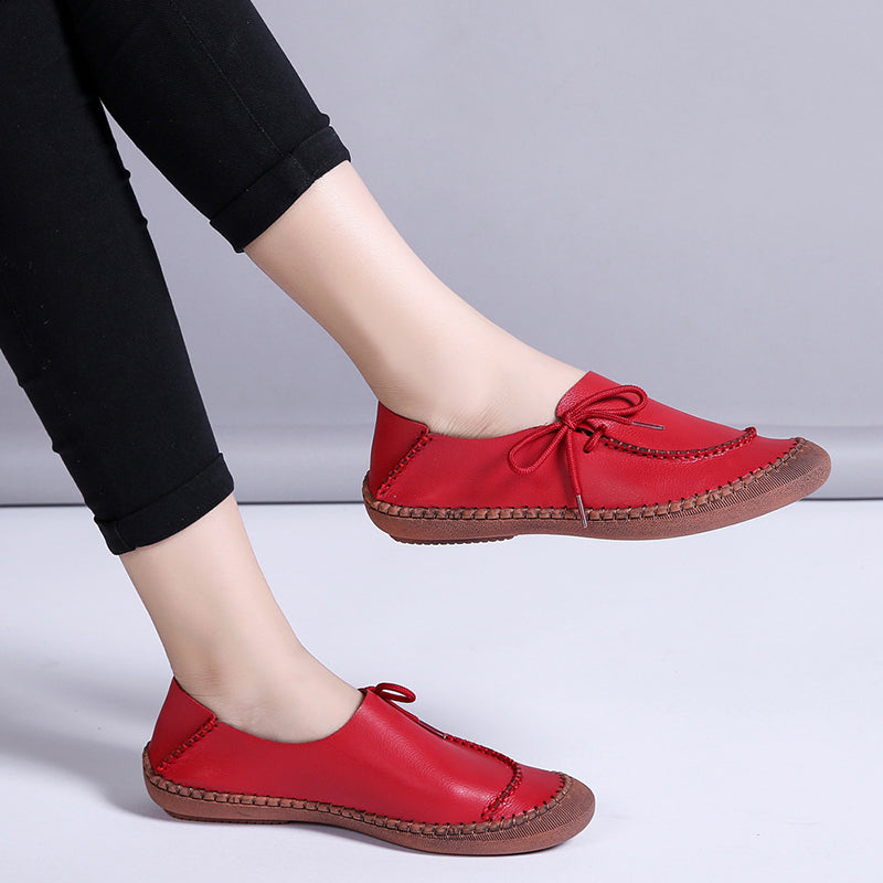 size 11.5 women loafers flat lace up stitching casual loafers