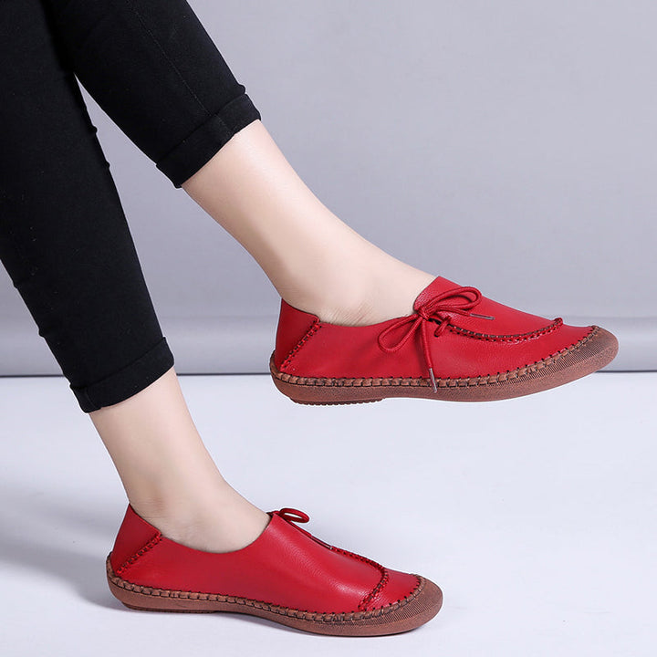 size 11.5 women loafers flat lace up stitching casual loafers