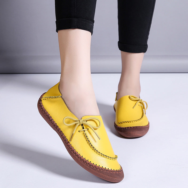 size 11.5 women loafers flat lace up stitching casual loafers