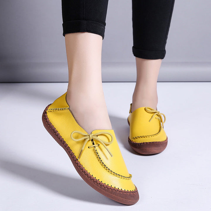 size 11.5 women loafers flat lace up stitching casual loafers