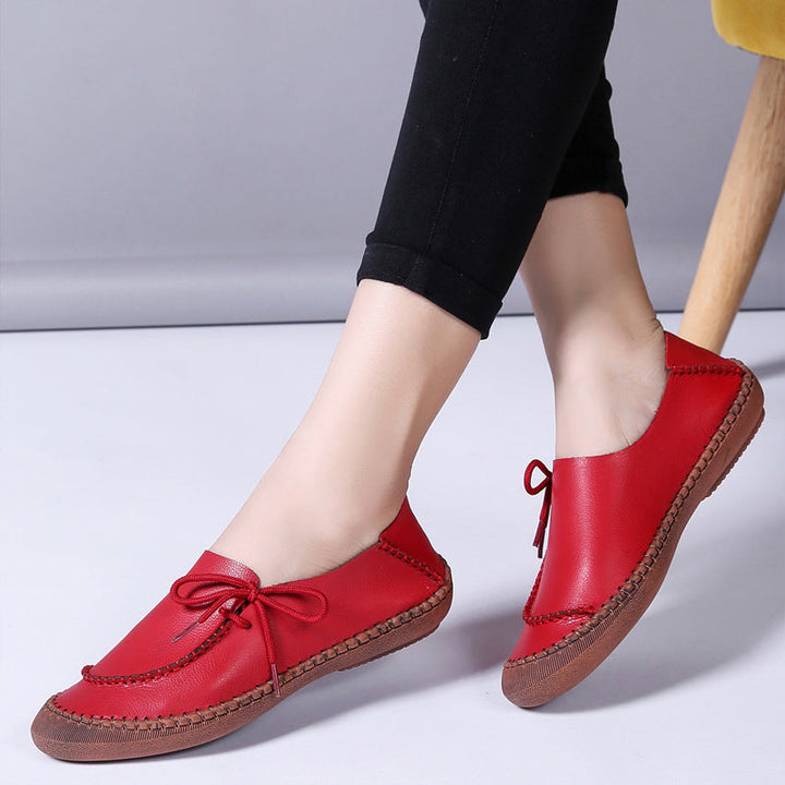 size 11.5 women loafers flat lace up stitching casual loafers