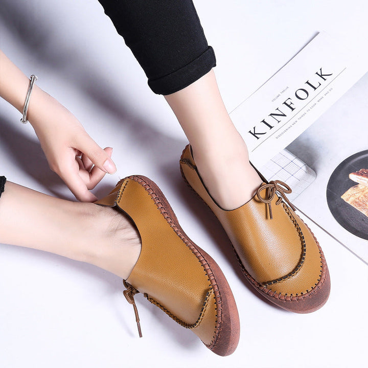 size 11.5 women loafers flat lace up stitching casual loafers