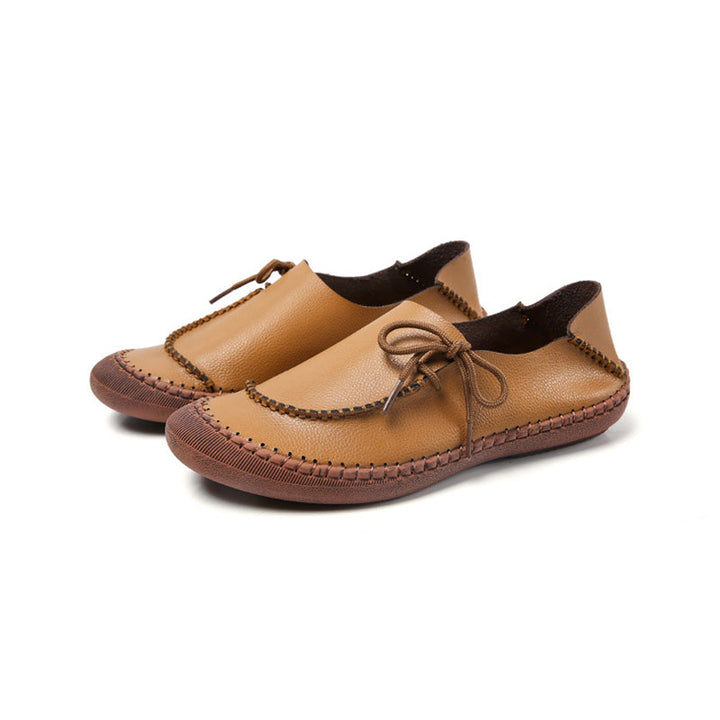 size 11.5 women loafers flat lace up stitching casual loafers