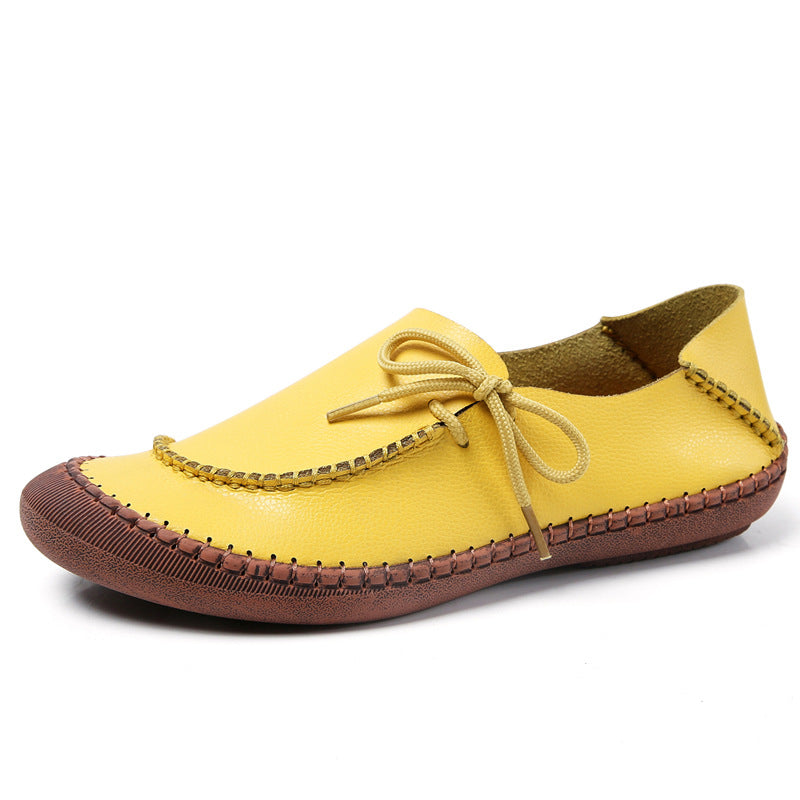 size 11.5 women loafers flat lace up stitching casual loafers