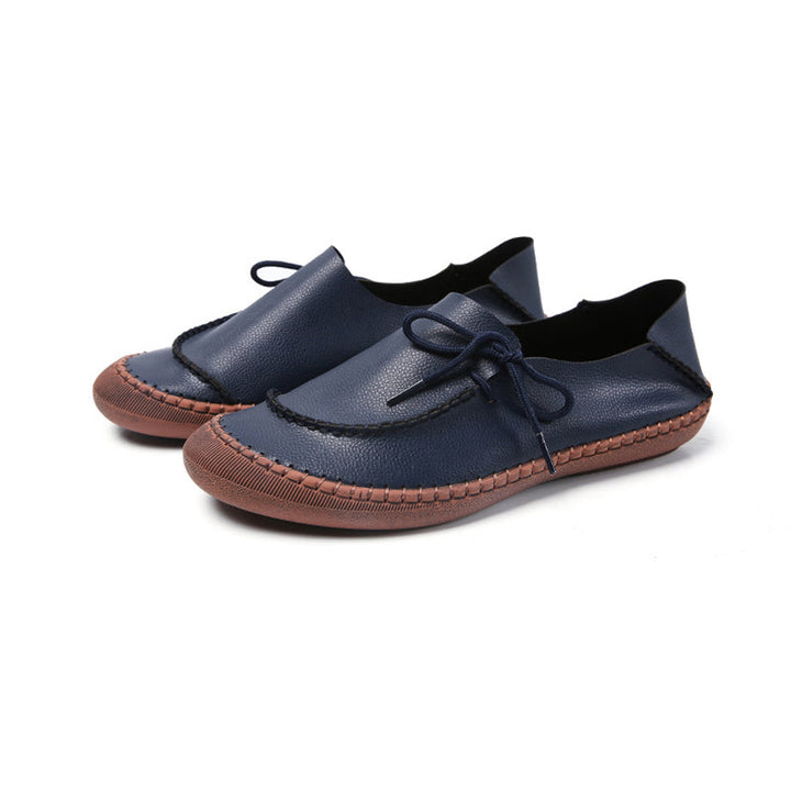 size 11.5 women loafers flat lace up stitching casual loafers