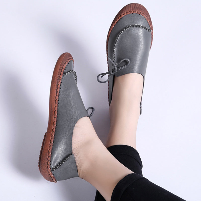 size 11.5 women loafers flat lace up stitching casual loafers