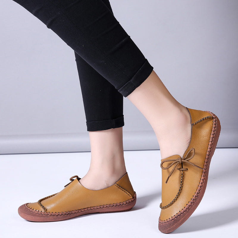 size 11.5 women loafers flat lace up stitching casual loafers