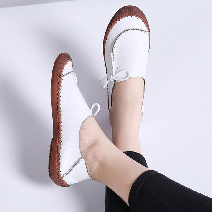 size 11.5 women loafers flat lace up stitching casual loafers