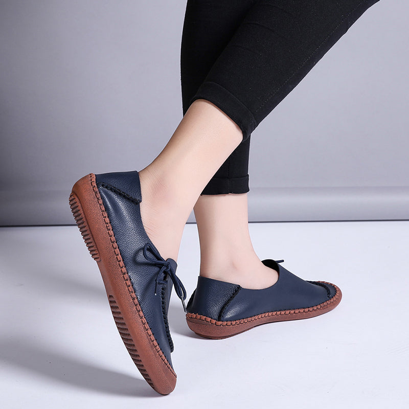 size 11.5 women loafers flat lace up stitching casual loafers