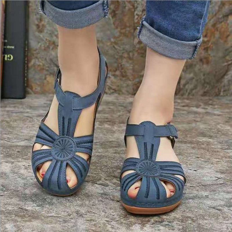 size 11 women closed toe sandals hollow walking wedge sandals