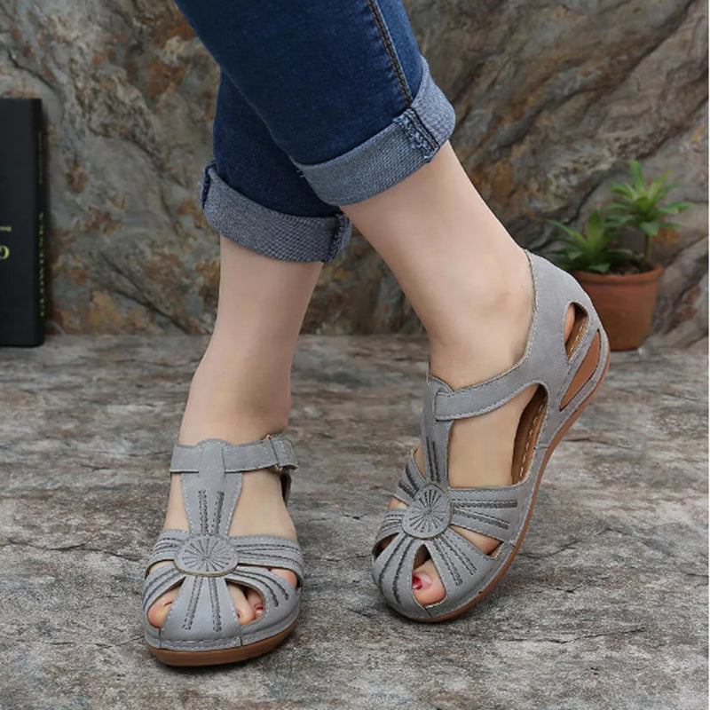 size 11 women closed toe sandals hollow walking wedge sandals