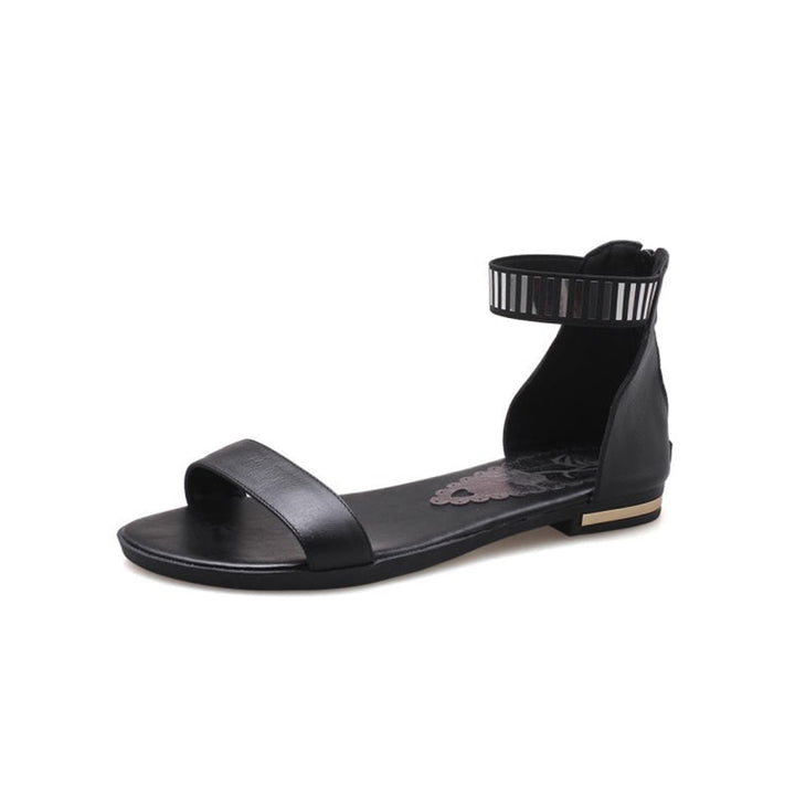 size 12 women flat sandals hollow peep toe low heel sandals