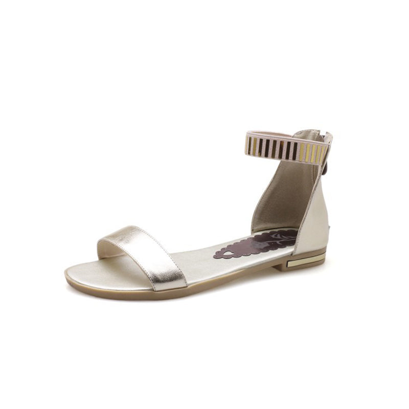 size 12 women flat sandals hollow peep toe low heel sandals