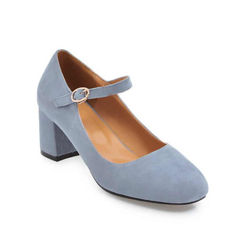 size 11 women heeled loafers suede buckle strap mary jane loafers