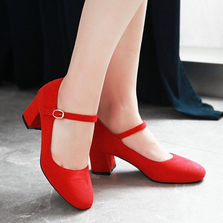 size 11 women heeled loafers suede buckle strap mary jane loafers