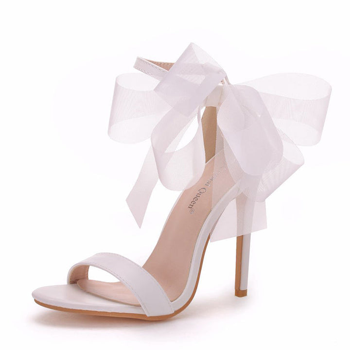 size 12 women heel sandal cute bow stiletto wedding sandals