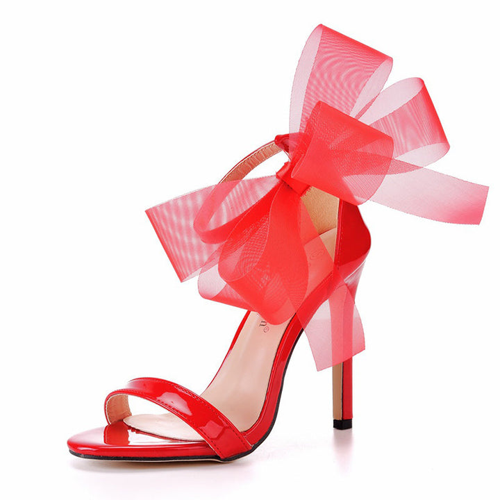 size 12 women heel sandal cute bow stiletto wedding sandals