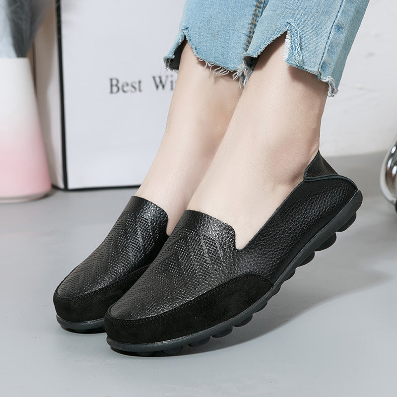 size 11 women loafers embossed hollow casual slip on loafers