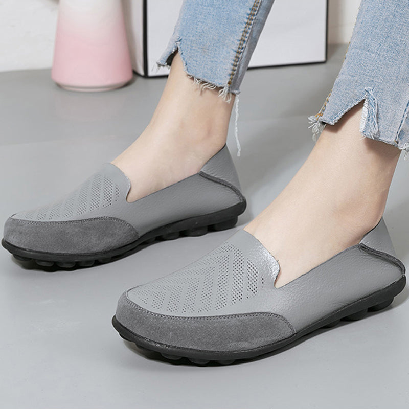 size 11 women loafers embossed hollow casual slip on loafers