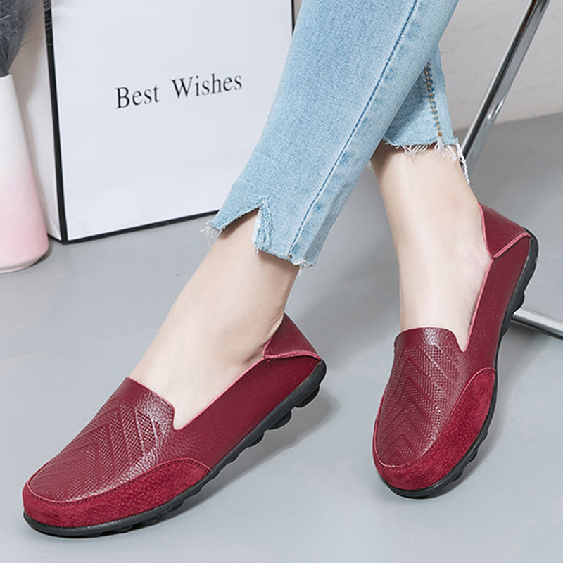 size 11 women loafers embossed hollow casual slip on loafers