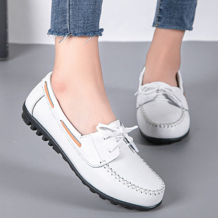 size 11 women loafers lace up antiskid flat casual loafers