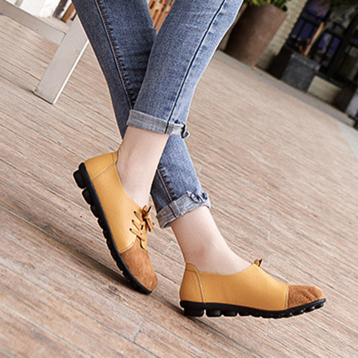 size 11 women loafers lace up patchwork flat casual loafers